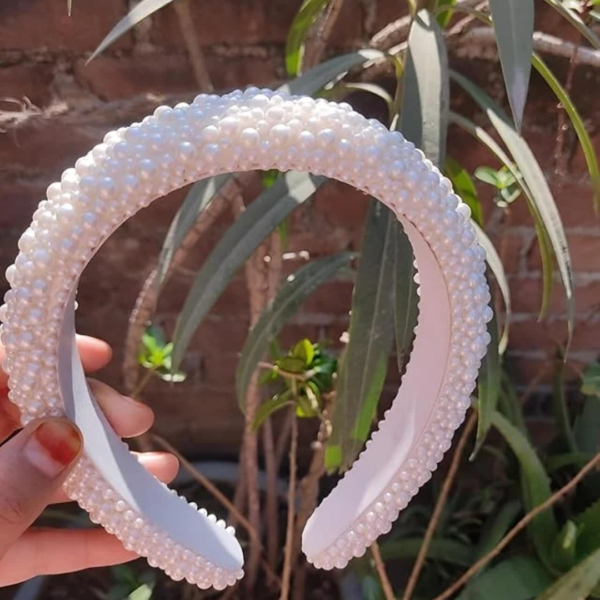 Pearl Wedding Hair Styling Band - Image 4