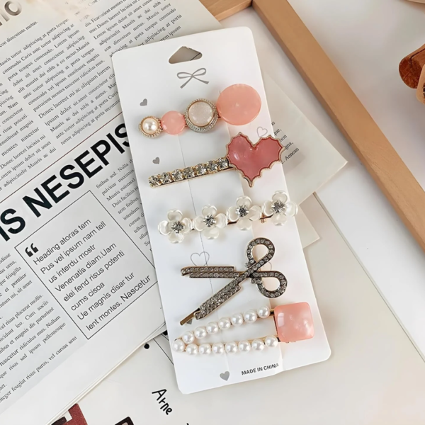 Set of 5 Fashion Hair Pins for Daily Use- Stylish Girls Hair Accessories - Image 5