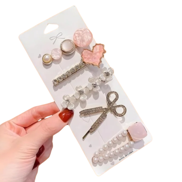 Set of 5 Fashion Hair Pins for Daily Use- Stylish Girls Hair Accessories - Image 6