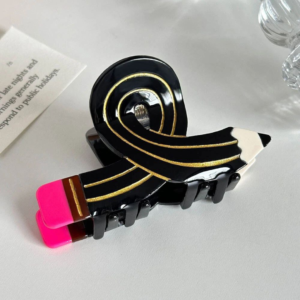 Pencil Hair Claw Strong Hair Clip Ponytail Holder for Teacher Daily Wear