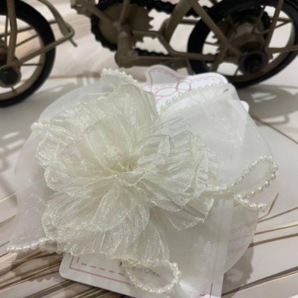 Premium Korean Flower-Shaped Organza Pastel Color Hair Clips - Image 25