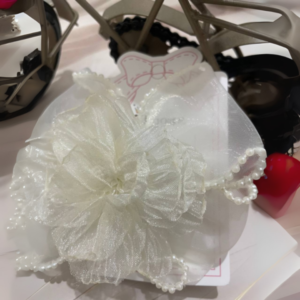 Premium Korean Flower-Shaped Organza Pastel Color Hair Clips (15)