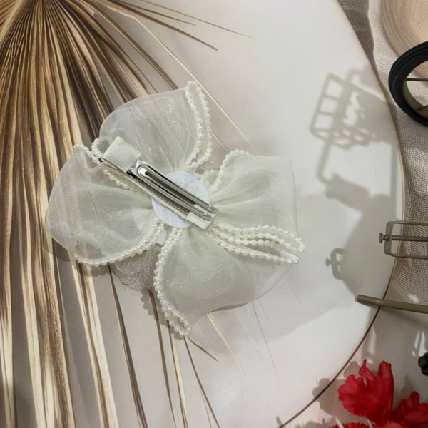 Premium Korean Flower-Shaped Organza Pastel Color Hair Clips - Image 26