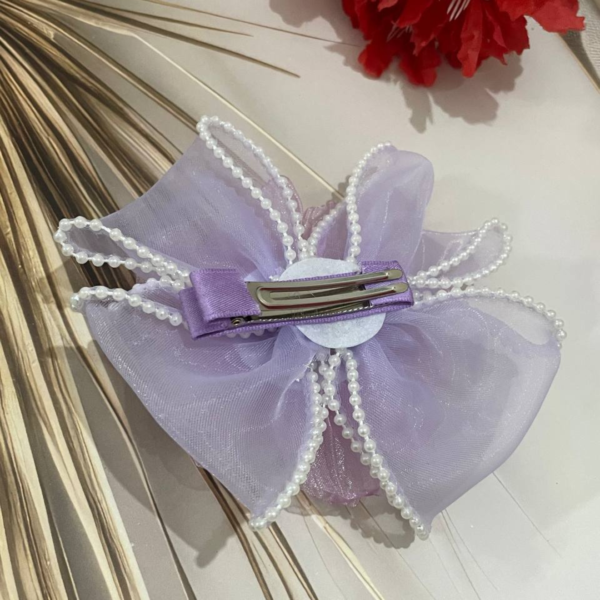 Premium Korean Flower-Shaped Organza Pastel Color Hair Clips - Image 21