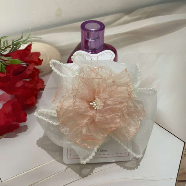 Premium Korean Flower-Shaped Organza Pastel Color Hair Clips (31)