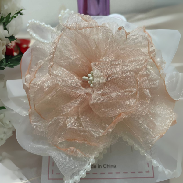 Premium Korean Flower-Shaped Organza Pastel Color Hair Clips - Image 30
