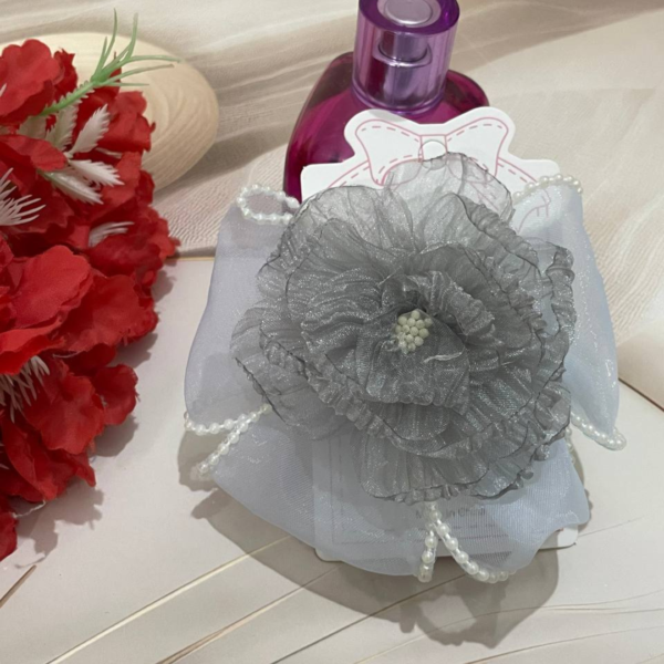 Premium Korean Flower-Shaped Organza Pastel Color Hair Clips - Image 18
