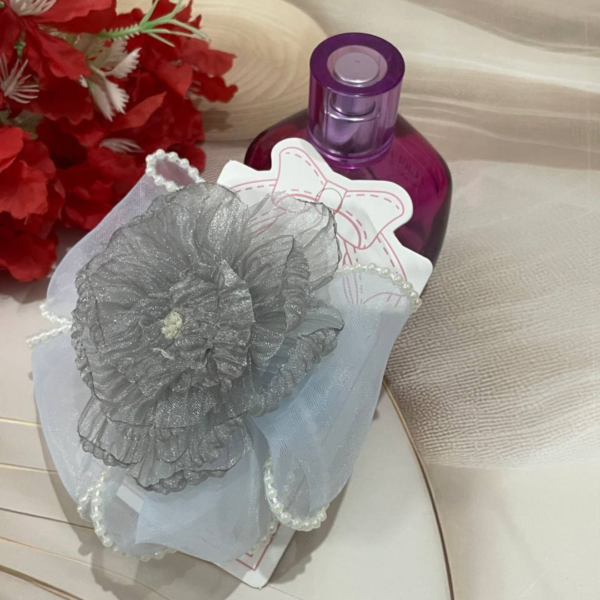 Premium Korean Flower-Shaped Organza Pastel Color Hair Clips - Image 16