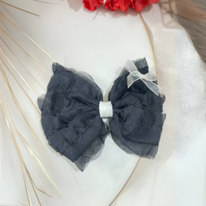 Premium Korean Hair Bow Clip Hair Accessories for Women and Girls (Black)