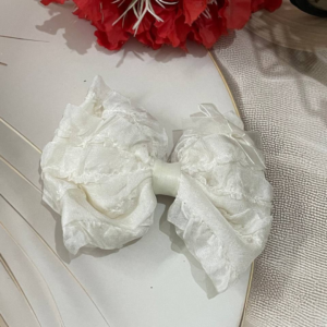 Premium Korean Hair Bow Clip Hair Accessories for Women and Girls (Cream)