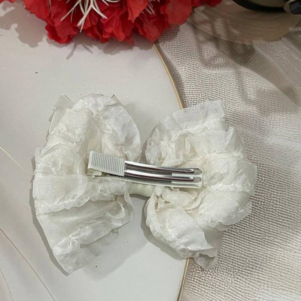 Premium Korean Hair Bow Clip Hair Accessories for Women and Girls (Off White) - Image 6