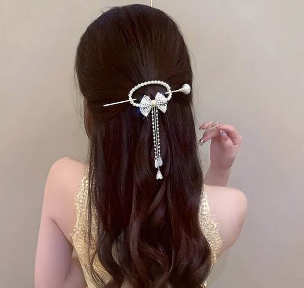 Chinese Style Hanfu Alloy Exquisite Pearl Tassel Hair Stick – Classical Chinese Hair Accessories - Image 7