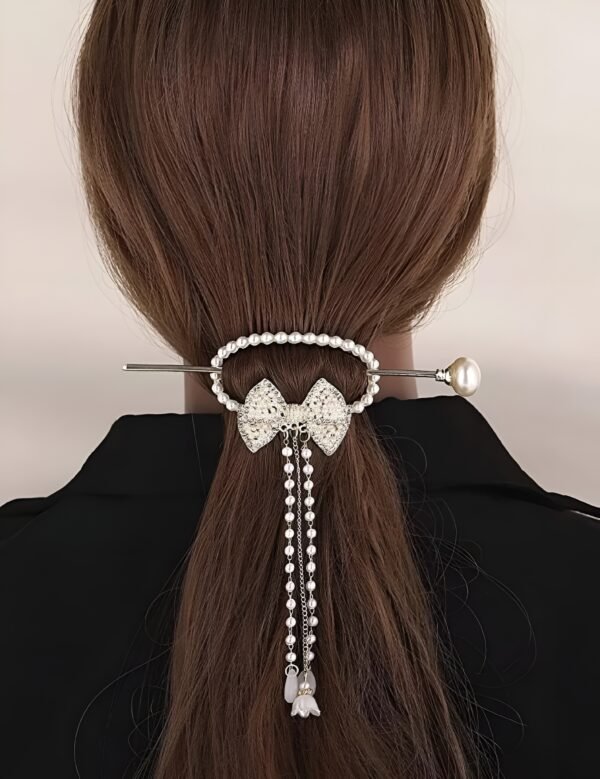 Chinese Style Hanfu Alloy Exquisite Pearl Tassel Hair Stick – Classical Chinese Hair Accessories - Image 6
