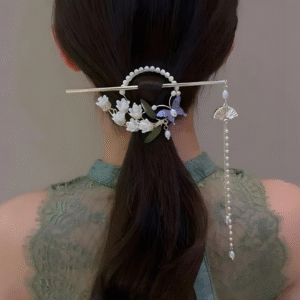 Chinese Style Hanfu Alloy Exquisite Pearl Tassel Hair Stick – Classical Chinese Hair Accessories