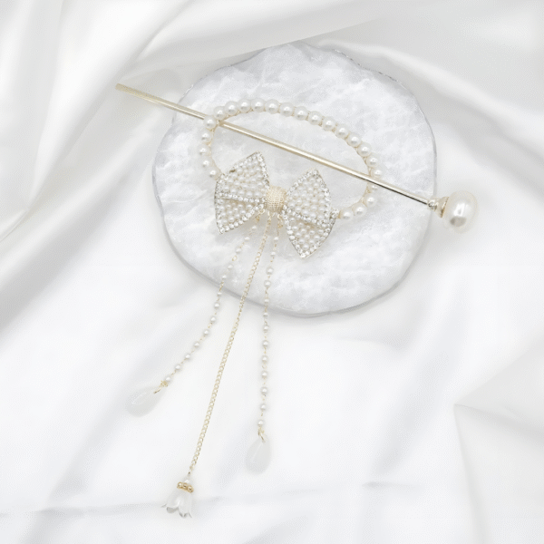 Chinese Style Hanfu Alloy Exquisite Pearl Tassel Hair Stick – Classical Chinese Hair Accessories - Image 4