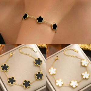 Clover Bracelet Five Leaf Double-Side 18k Gold plated Waterproof Stainless Steel