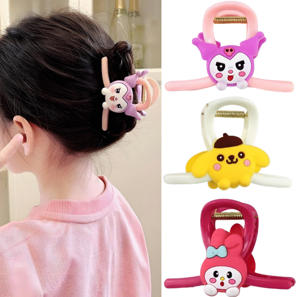 Cute Trendy Cartoon Hair Claw Clips for Women and Girls – Set of 2 (Random Colors) - Image 6