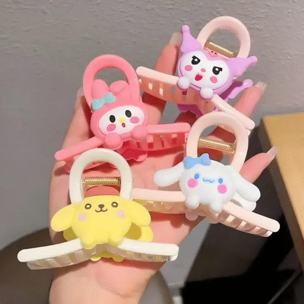 Cute Trendy Cartoon Hair Claw Clips for Women and Girls – Set of 2 (Random Colors) - Image 2