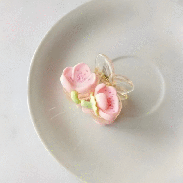 Cute Trendy Tulip Pastel Colorful Flower Hair Claw Clips for Women and Girls- Set of 4 (Random Colors) - Image 7