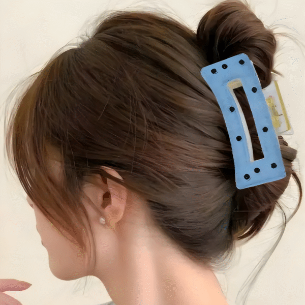 Denim Big Size Trendy Hair Claw Clips for Women and Girls – Set of 2 - Image 2