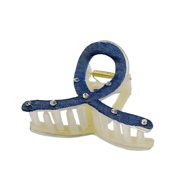 Denim Big Size Trendy Hair Claw Clips for Women and Girls – Set of 2 - Image 4
