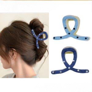 Denim Big Size Trendy Hair Claw Clips for Women and Girls