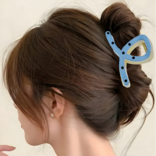 Denim Big Size Trendy Hair Claw Clips for Women and Girls – Set of 2 - Image 3