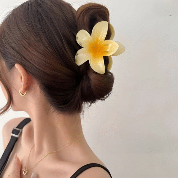 Flower Hair Claw Clips for Girls – Stylish & Trendy Hair Accessories Set of 3 (1Big 2 Small) - Image 5