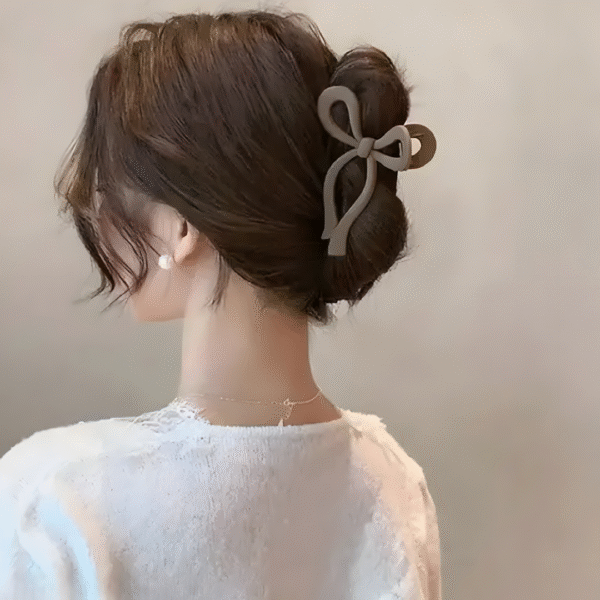 Matte Bow Tie Trendy Hair Claw Clips for Women and Girls – Set of 2 (Random Colors) - Image 6