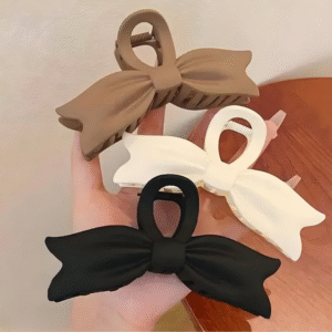 Matte Bow Tie Trendy Hair Claw Clips for Women and Girls