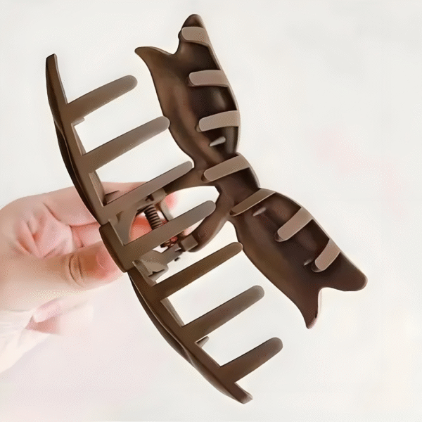 Matte Bow Tie Trendy Hair Claw Clips for Women and Girls – Set of 2 (Random Colors) - Image 3