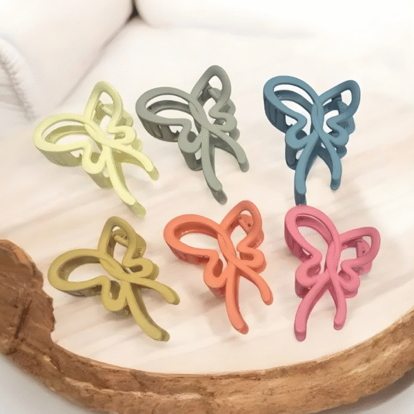 Matte Butterfly Trendy Hair Claw Clips for Women and Girls – Set of 2 (Random Colors) - Image 3