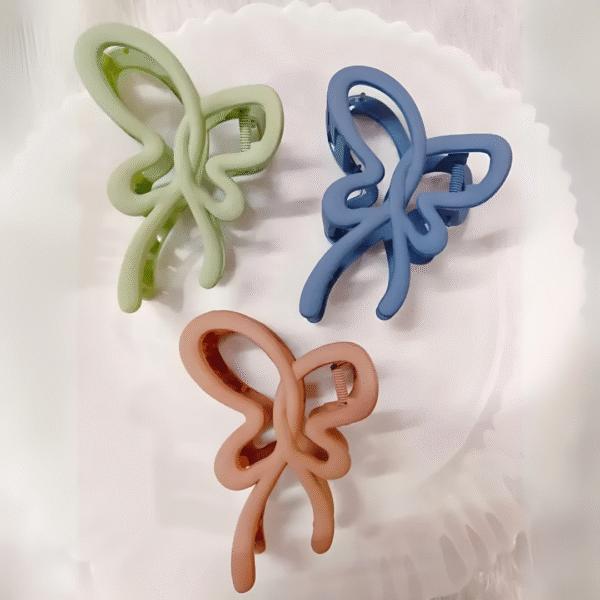 Matte Butterfly Trendy Hair Claw Clips for Women and Girls – Set of 2 (Random Colors) - Image 4