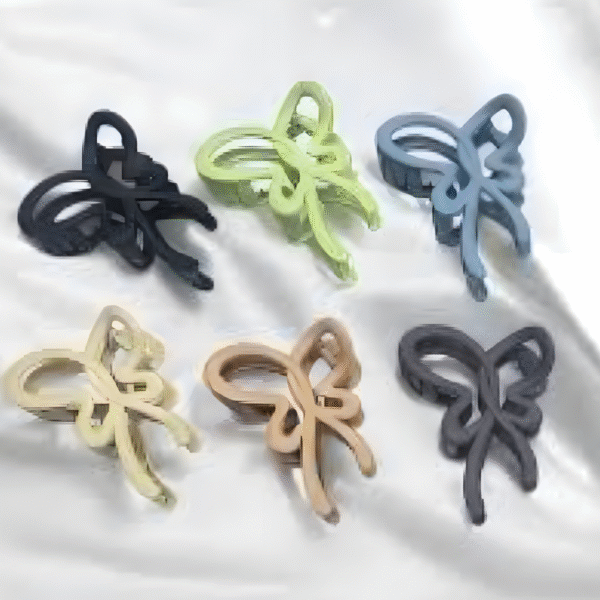 Matte Butterfly Trendy Hair Claw Clips for Women and Girls – Set of 2 (Random Colors) - Image 2