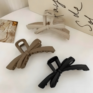Matte Knot Bow Trendy Hair Claw Clips for Women and Girls