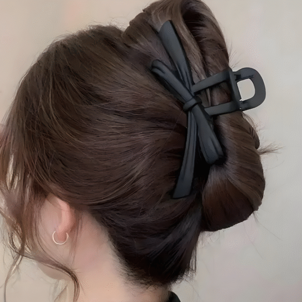 Matte Knot Bow Trendy Hair Claw Clips for Women and Girls – Set of 2 (Random Colors) - Image 3