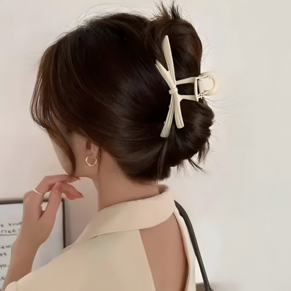 Matte Knot Bow Trendy Hair Claw Clips for Women and Girls – Set of 2 (Random Colors) - Image 4