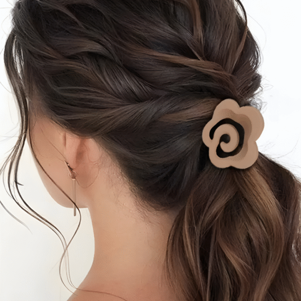 Matte Medium Size Trendy Flower Hair Claw Clips for Women and Girls – Set of 3 (Random Colors) - Image 5