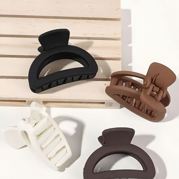 Matte Small Sized Trendy Hair Claw Clips for Women and Girls – Set of 4 (Random Colors) - Image 3