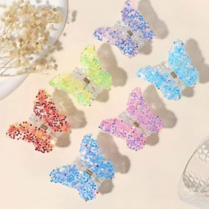 Sparkly Butterfly Trendy Hair Claw Clips for Women and Girls
