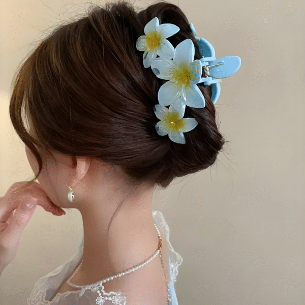 Trendy Big Size Flower Hair Claw Clips for Women and Girls – Set of 2 (Random Colors) - Image 4
