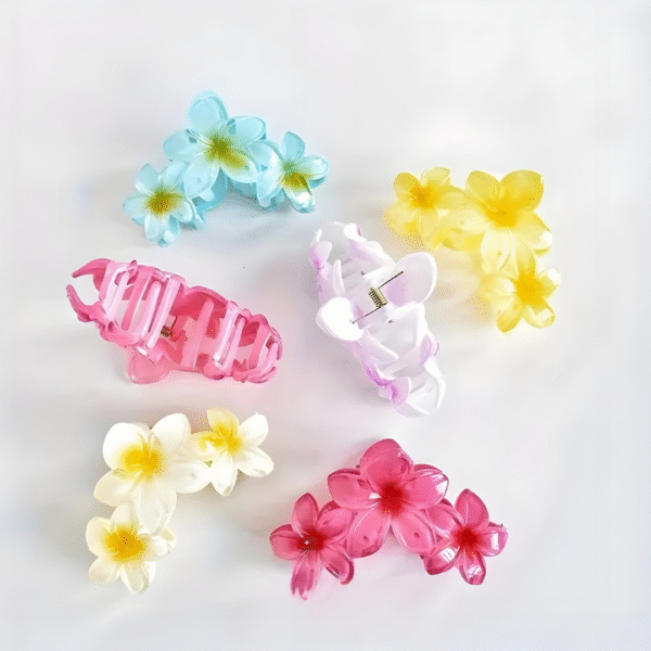 Trendy Big Size Flower Hair Claw Clips for Women and Girls – Set of 2 (Random Colors) - Image 2