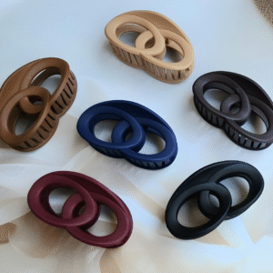 Trendy Interlock Hair Claw Clips for Women and Girls