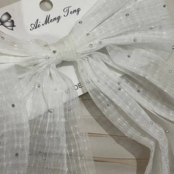Trendy Korean Pearl Hair Bow Clip Hair Accessories for Women and Girls (White) - Image 3
