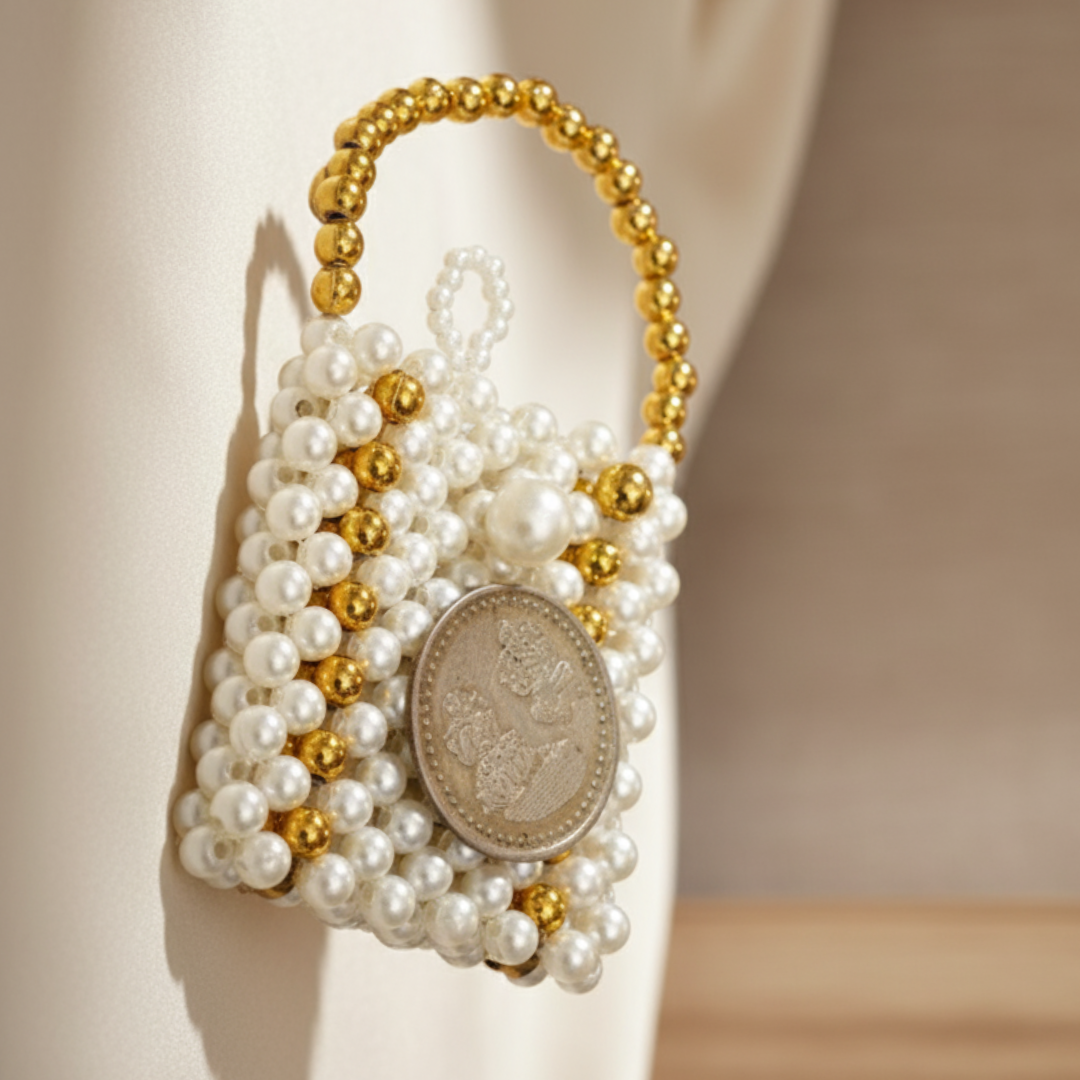 Dual Toned Chandi Coin Batua Bag