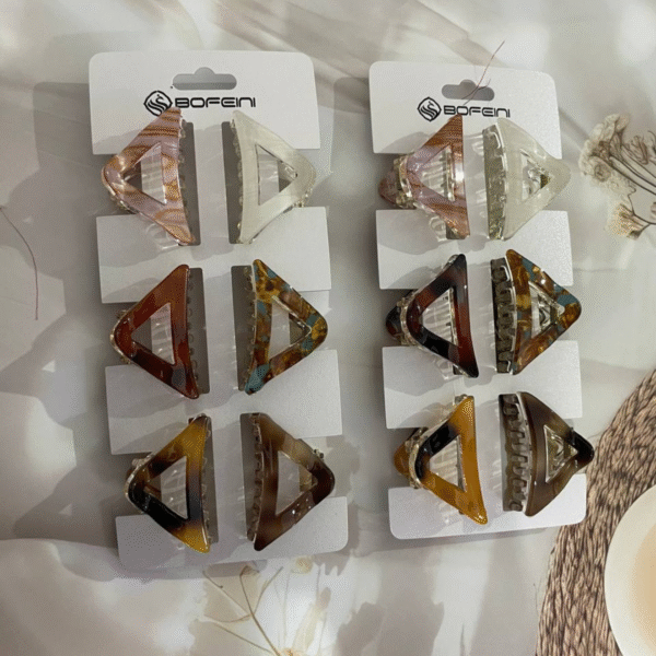 Elegant High Quality Bofeini Triangle Hair Claw Clips for Women (Pack of 2 Pcs) - Image 2