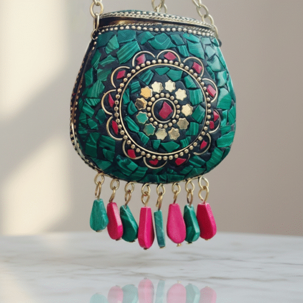 Handmade Affordable Mini Coin Pouch For Women (Green 1)
