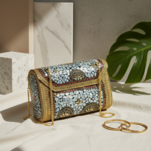 Handmade Mosaic Metal Clutch Handbag