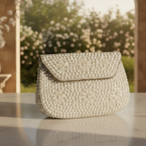 Handmade Mother of Pearl (MOP) Metal Handbag (1)