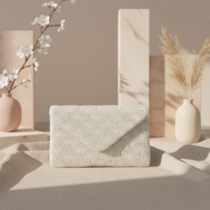 Handmade Pearl Pearl Work Sling Handbag (1)